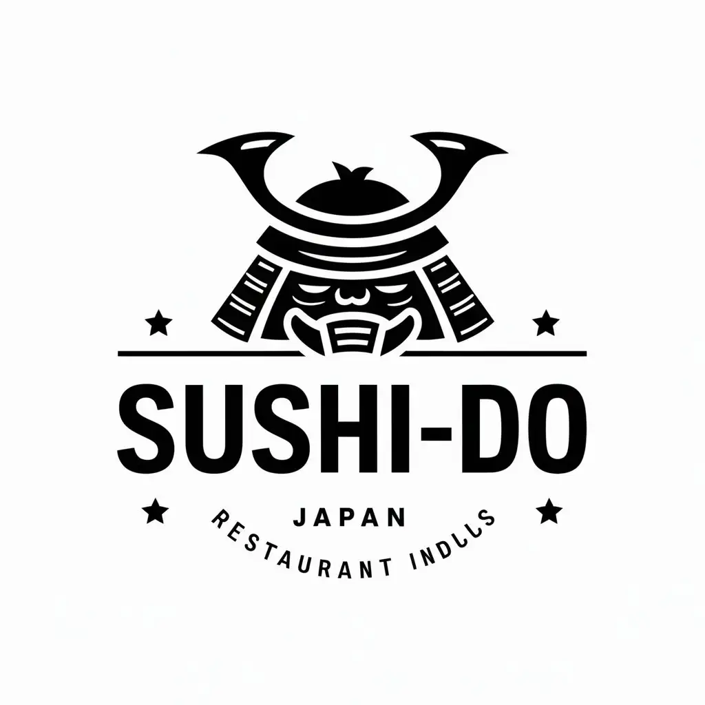 a vector logo design,with the text "Sushi-Do", main symbol:Sushi, rolls, japan, samurai, bushido,Minimalistic,be used in Restaurant industry,clear background