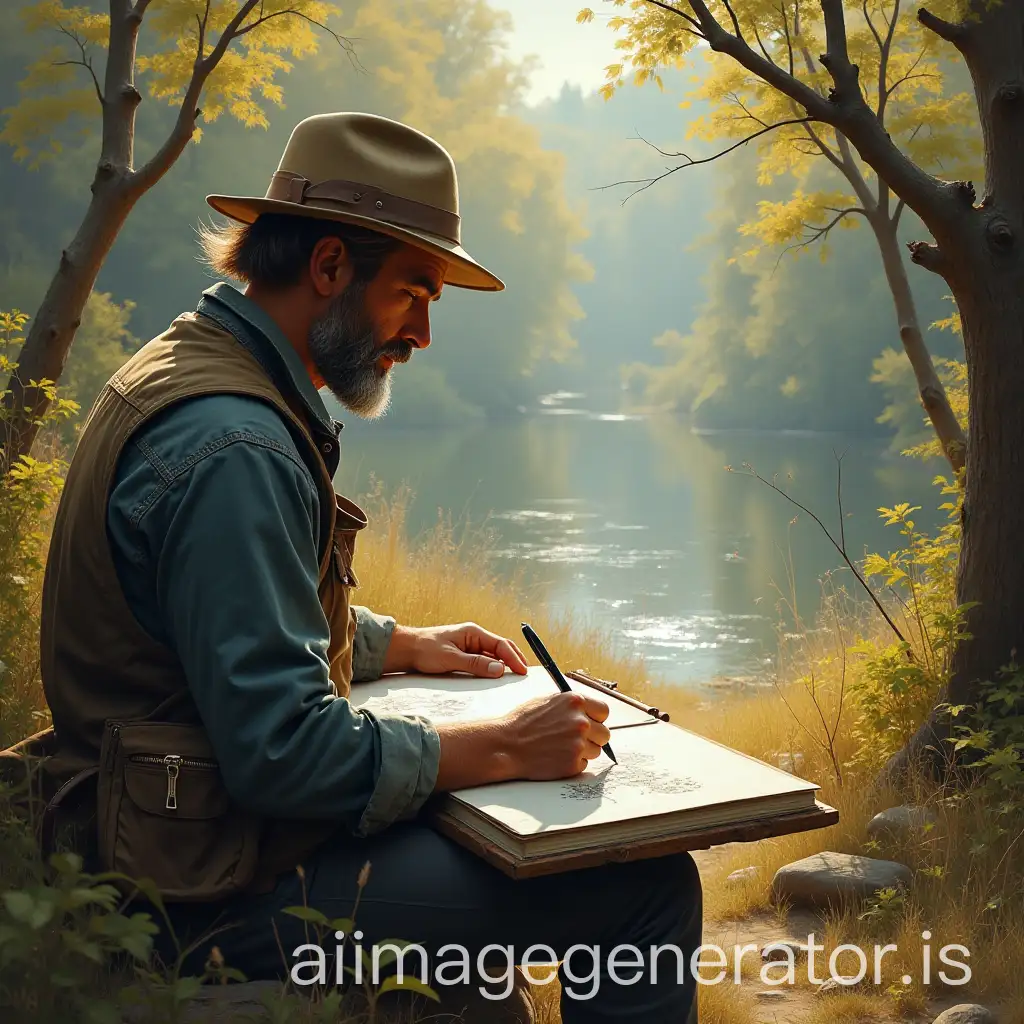 Painter-Drawing-in-Nature-with-PenAI-Image-Prompt-Expansion
