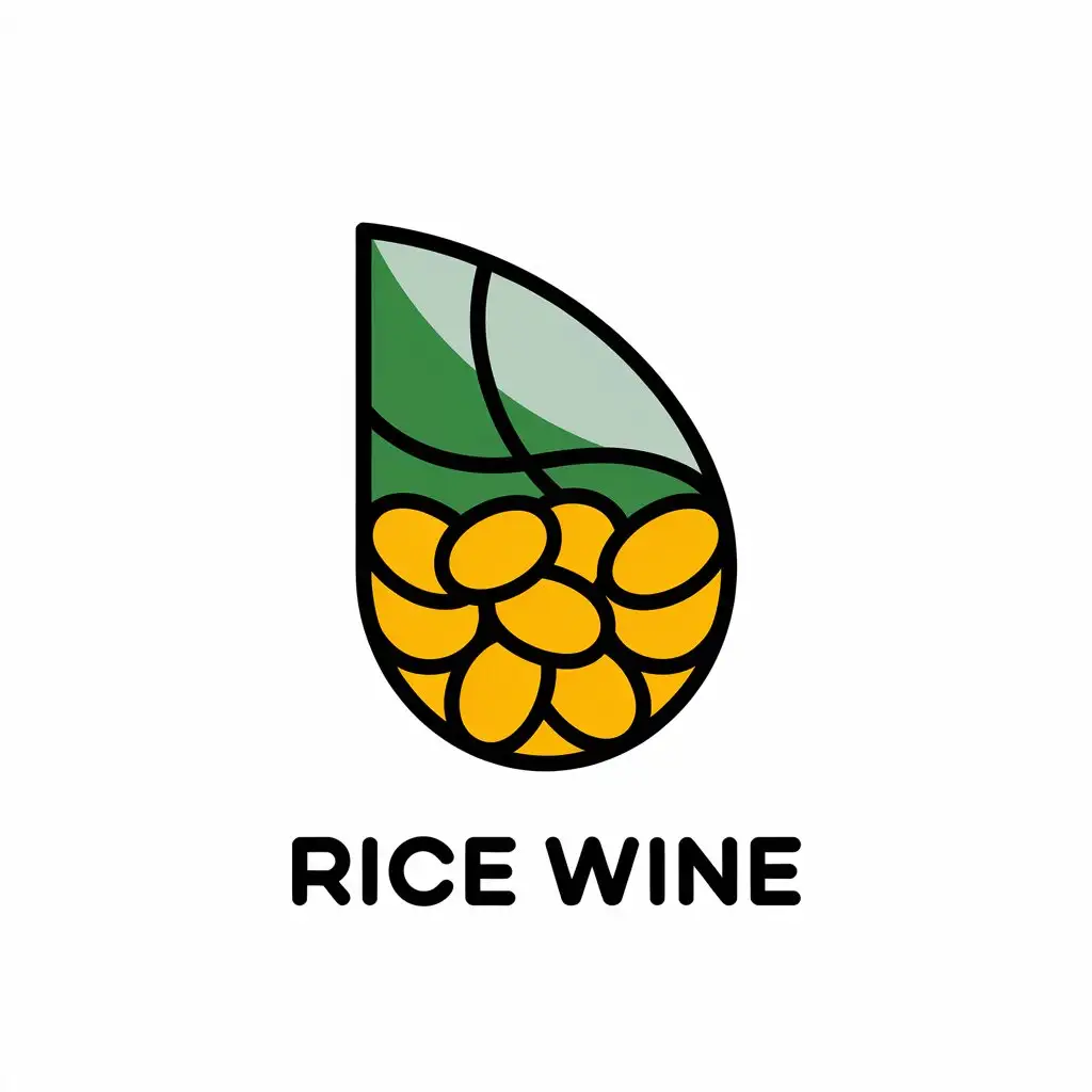 LOGO-Design-for-Rice-Wine-Yellow-Wine-Theme-with-Clear-Background