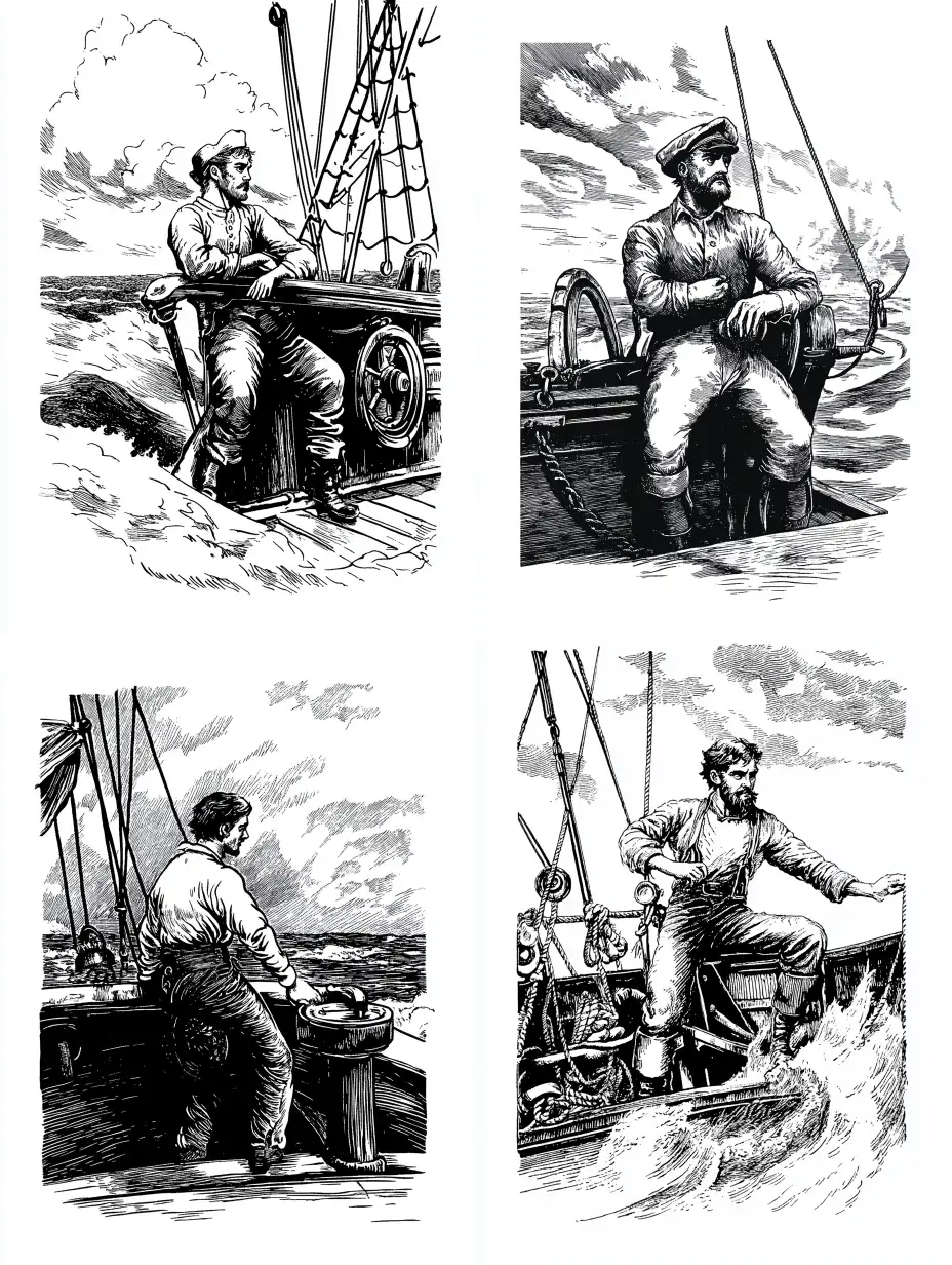 19th-Century-Seasick-British-Sailor-on-Stormy-Ship-Deck
