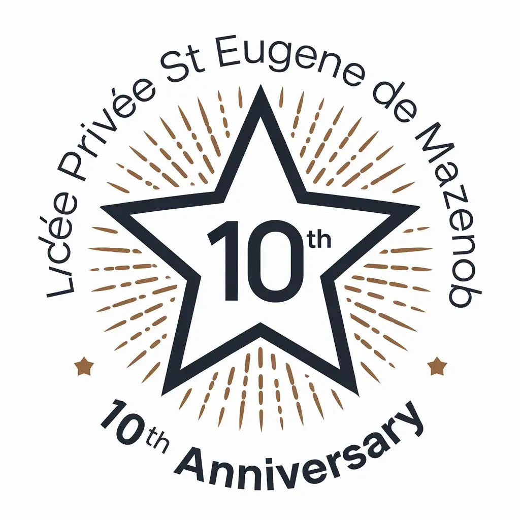 LOGO-Design-for-Lyce-Prive-St-Eugene-de-Mazenod-Celebrating-10-Years-with-Etoile-Symbolism