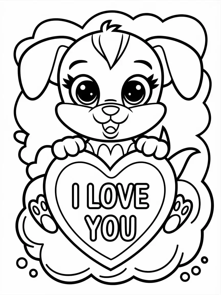 Cute Baby Animals Coloring Page for Kids