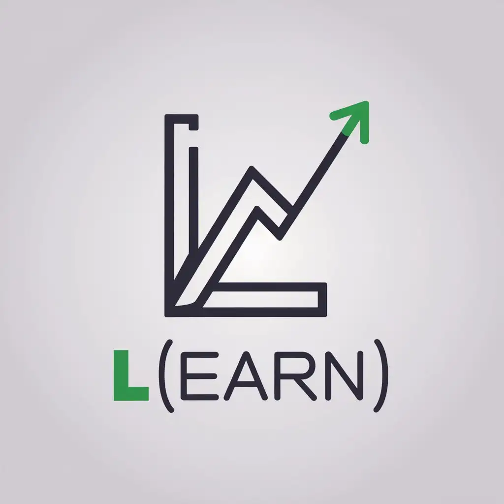 LOGO Design for Learn Minimalistic Trading Chart Green Arrow Theme for Finance Industry