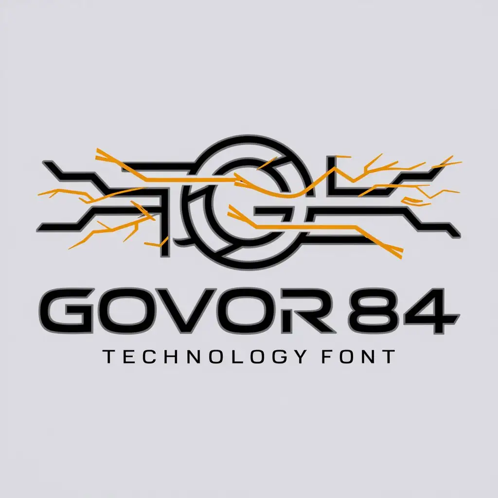a logo design,with the text "GoVoR84", main symbol:electricity,complex,be used in Technology industry,clear background