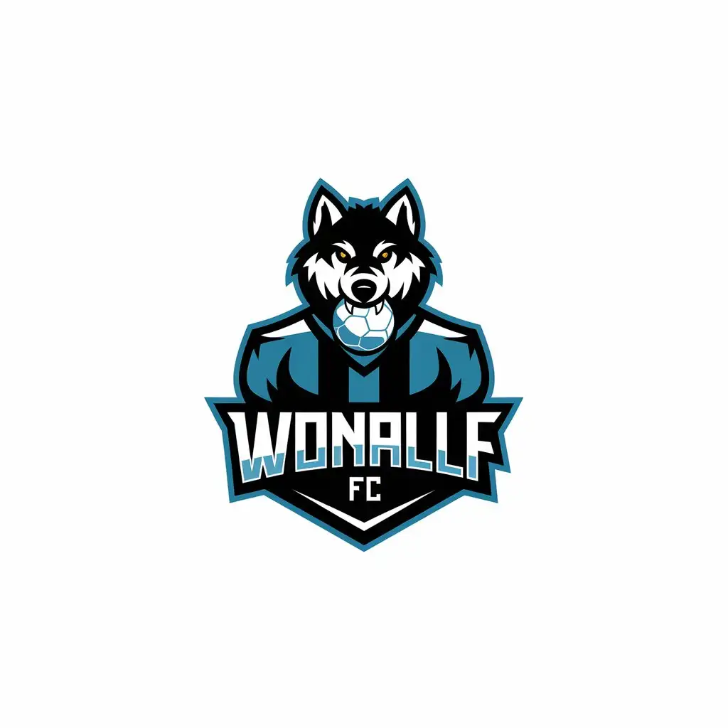 LOGO Design for WonAllf FC Vector Logo Featuring a Wolf for Sports Fitness Industry