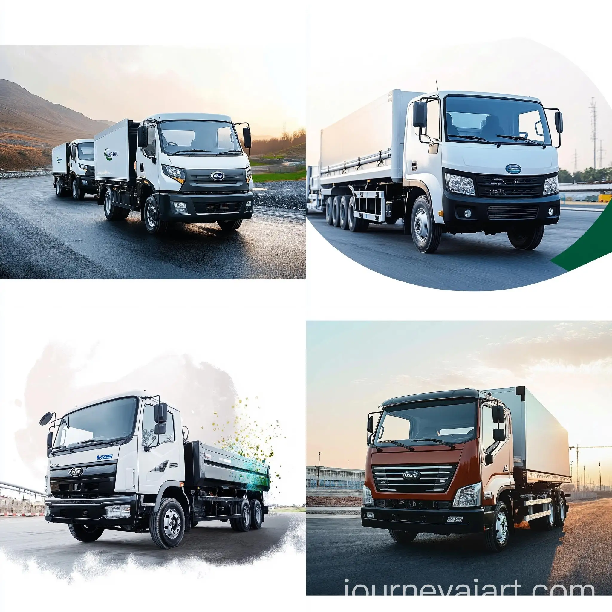 Commercial-Vehicle-Journey-on-Highway-at-Dusk