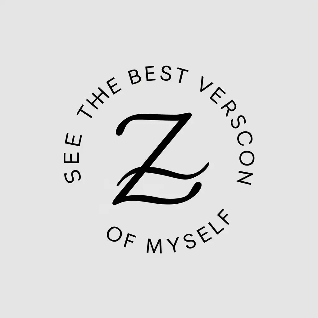 a vector logo design,with the text "See the best version of myself", main symbol:Zinna,Minimalistic,be used in Brand of clothing industry,clear background