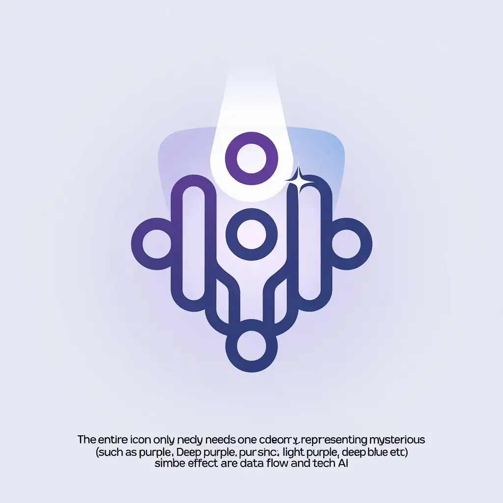 LOGO Design for Mysterious Tech AI Purple and Blue with Data Flow and Shine Elements