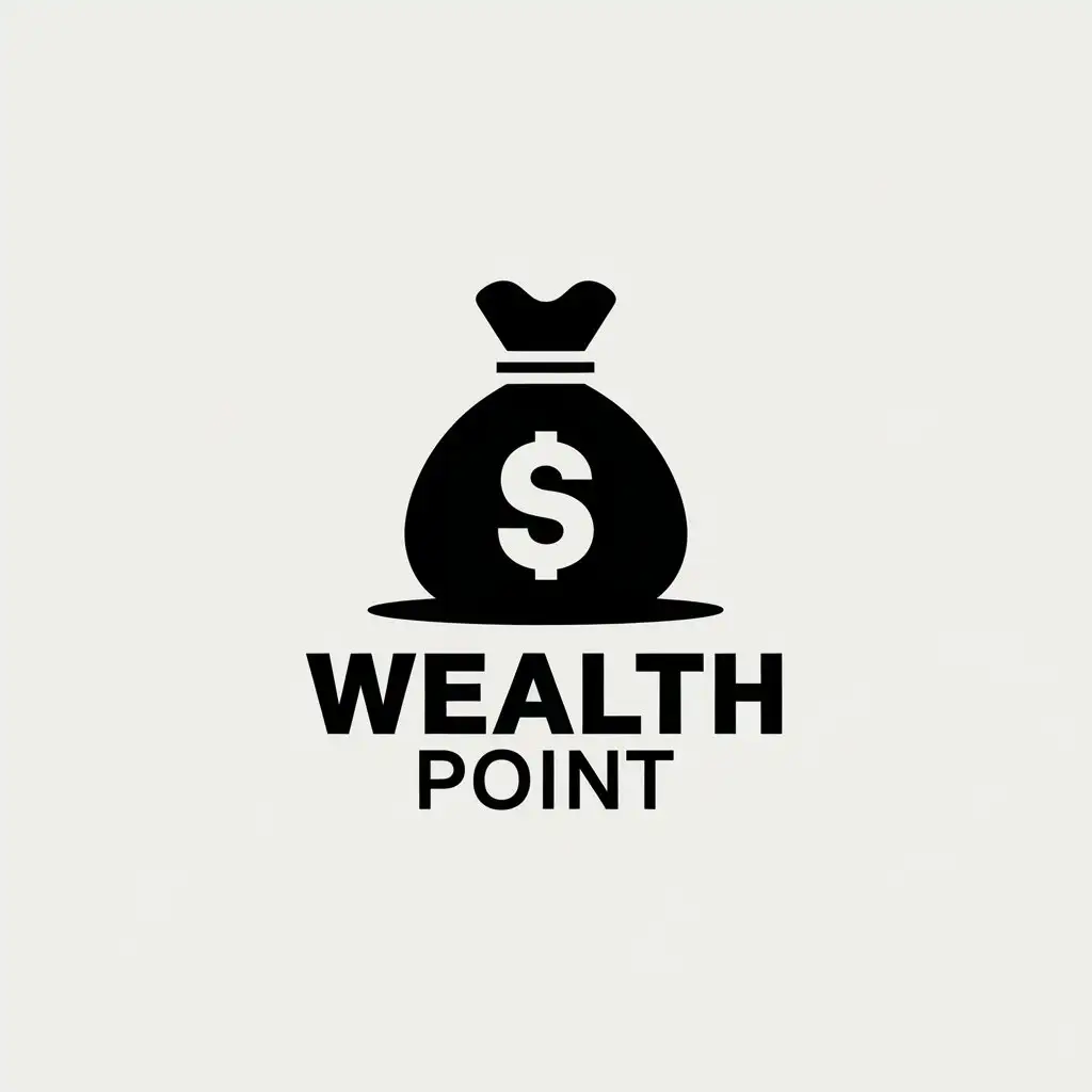 a vector logo design,with the text "Wealth Point", main symbol:money,Minimalistic,be used in Finance industry,clear background