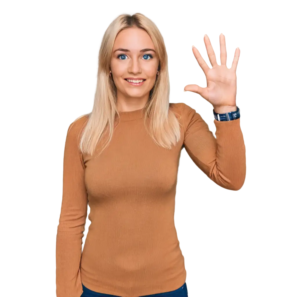 30-Year-Old-Blonde-Woman-Holding-Five-Fingers-PNG-Image-for-5-Tips