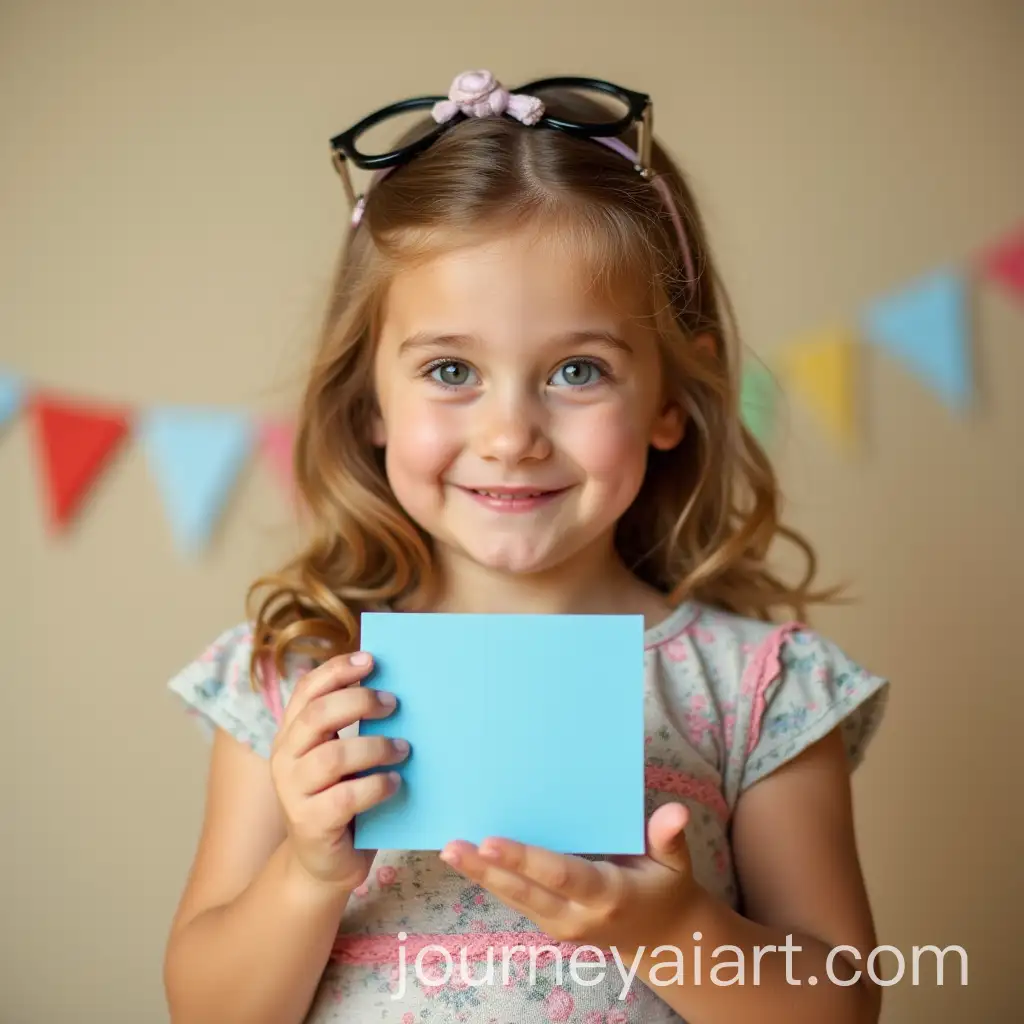 Small-Girl-Holding-a-Blue-Card-with-Playful-Background