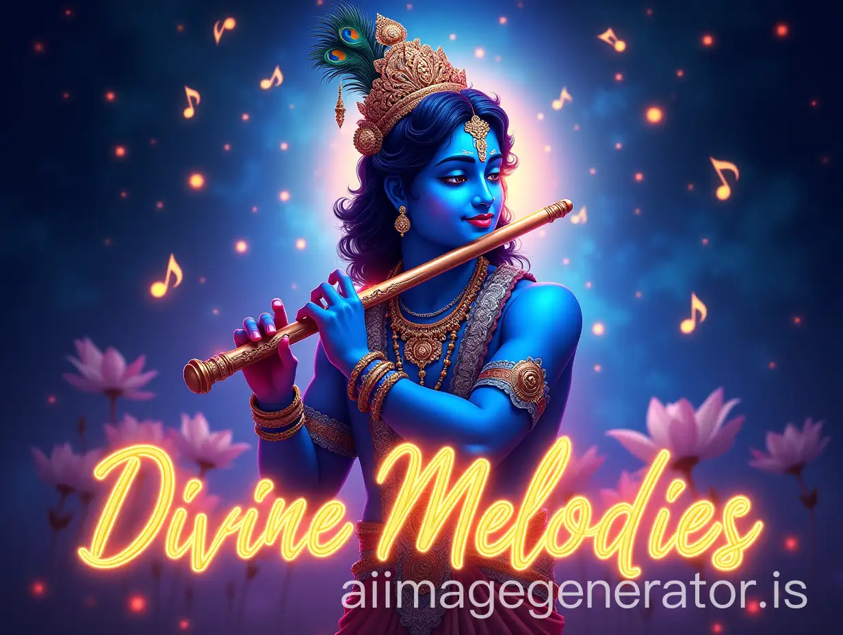 NeonStyle-Illustration-of-Lord-Krishna-Playing-Flute-with-Glowing-Aura-and-Divine-Musical-Elements