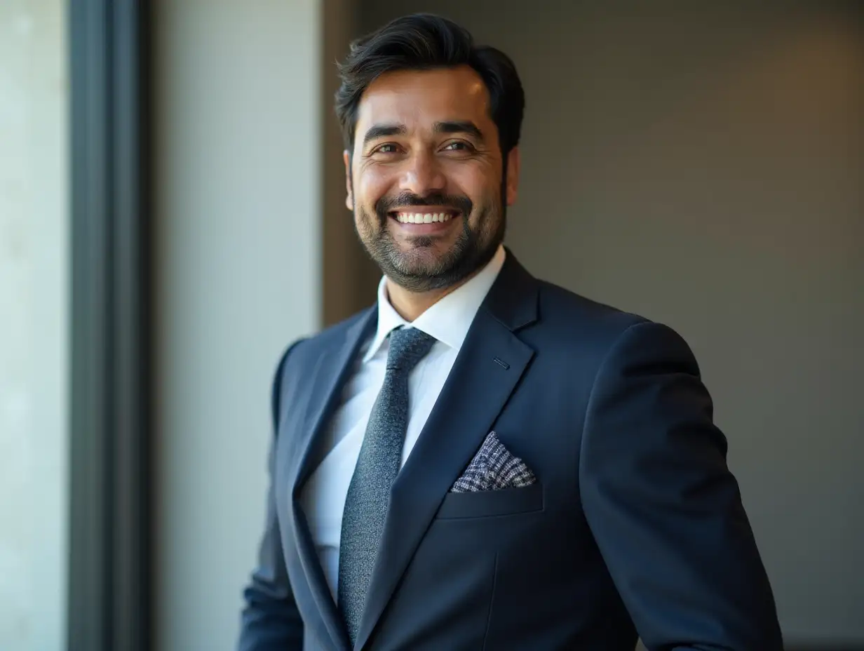 Pakistani-Man-in-Business-Suit-Smiling-for-Photo