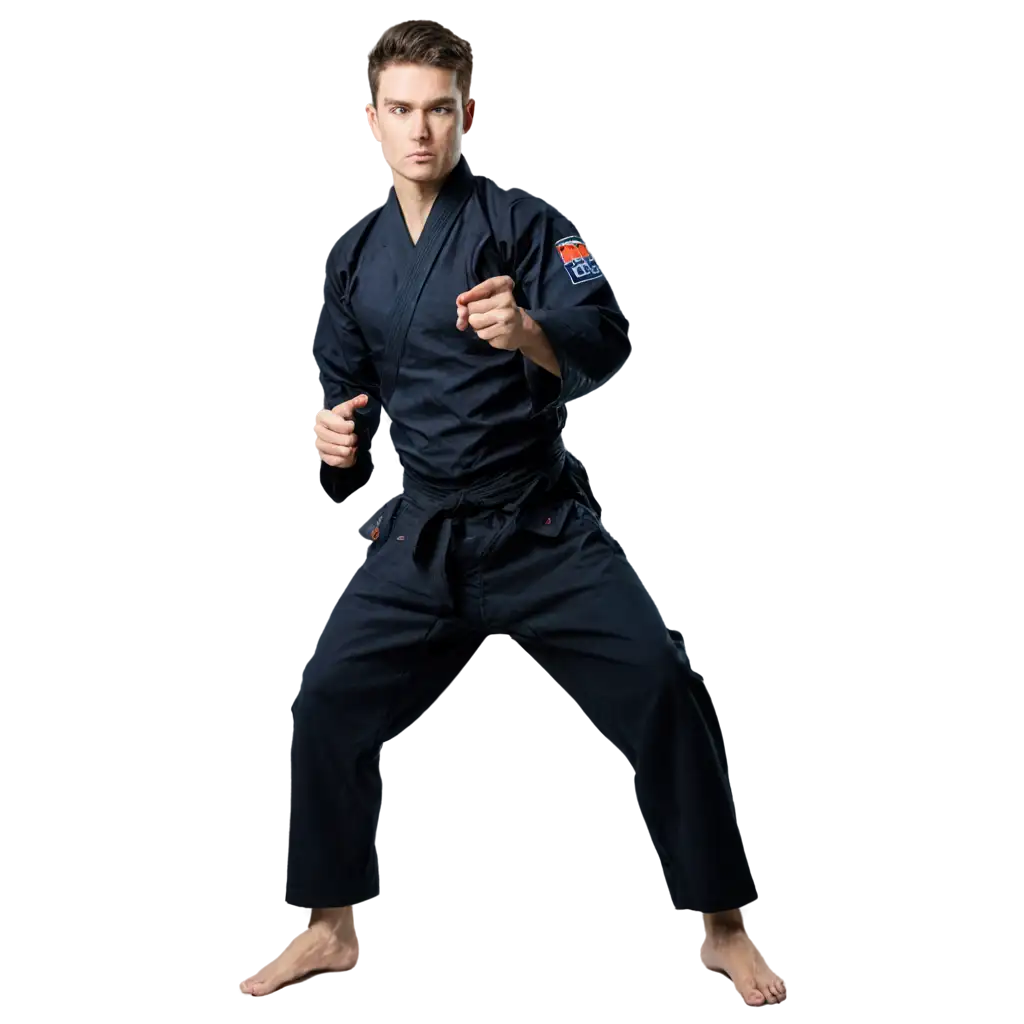 Dynamic-Hapkido-Fighter-in-Black-Uniform-PNG-Mastering-the-Art-of-Martial-Arts-Visuals