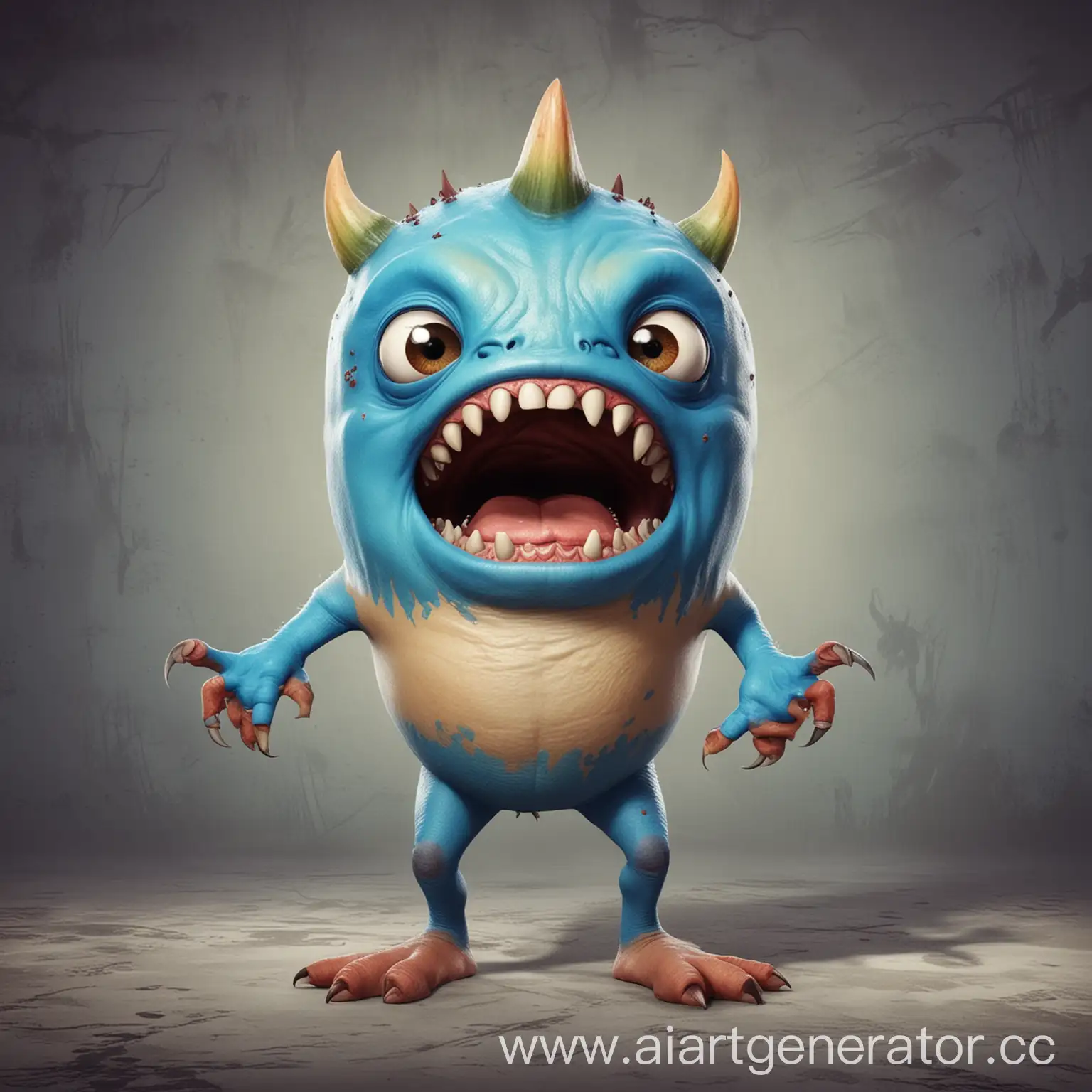 Playful-Monster-Avatar-with-Multiple-Jaws-Eyes-and-Quirky-Limbs-in-Amusing-Setting