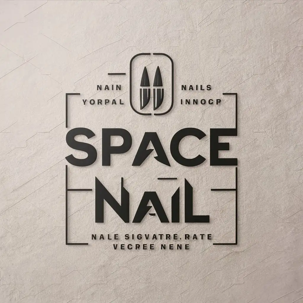 a vector logo design,with the text "SPACE nail", main symbol:Nails,Moderate,be used in Nails industry,clear background