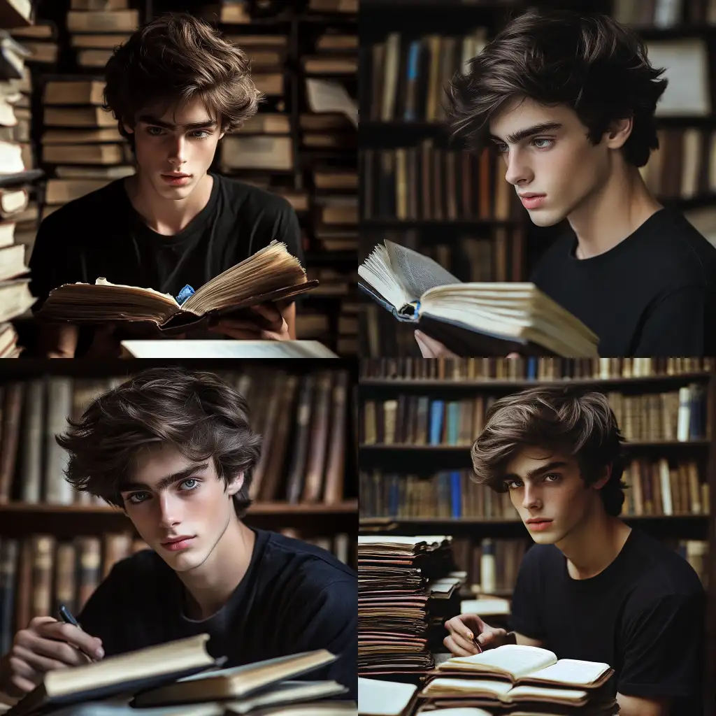 Boy-Working-with-Historical-Manuscripts-in-an-Archive