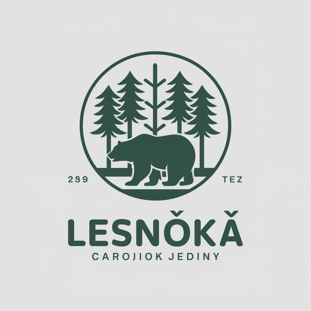 LOGO Design for Lesnk Woods Stake and Bear Symbol on Clear Background