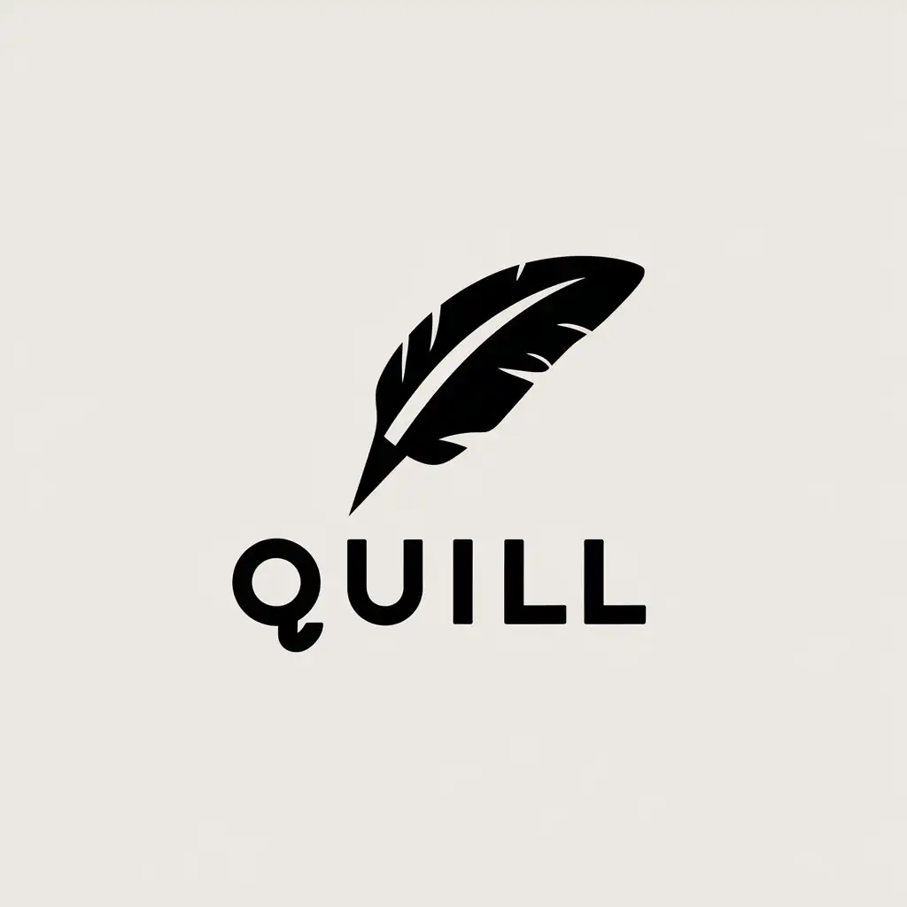 LOGO Design for Quill Elegant Quill Symbol on a Clear Background