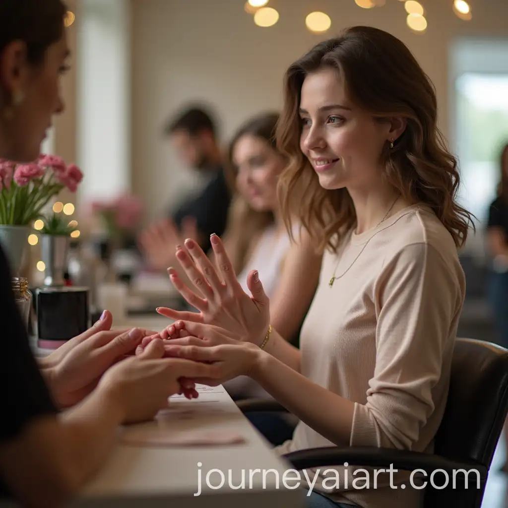 Woman-Relaxing-While-Waiting-for-Manicure-in-Salon
