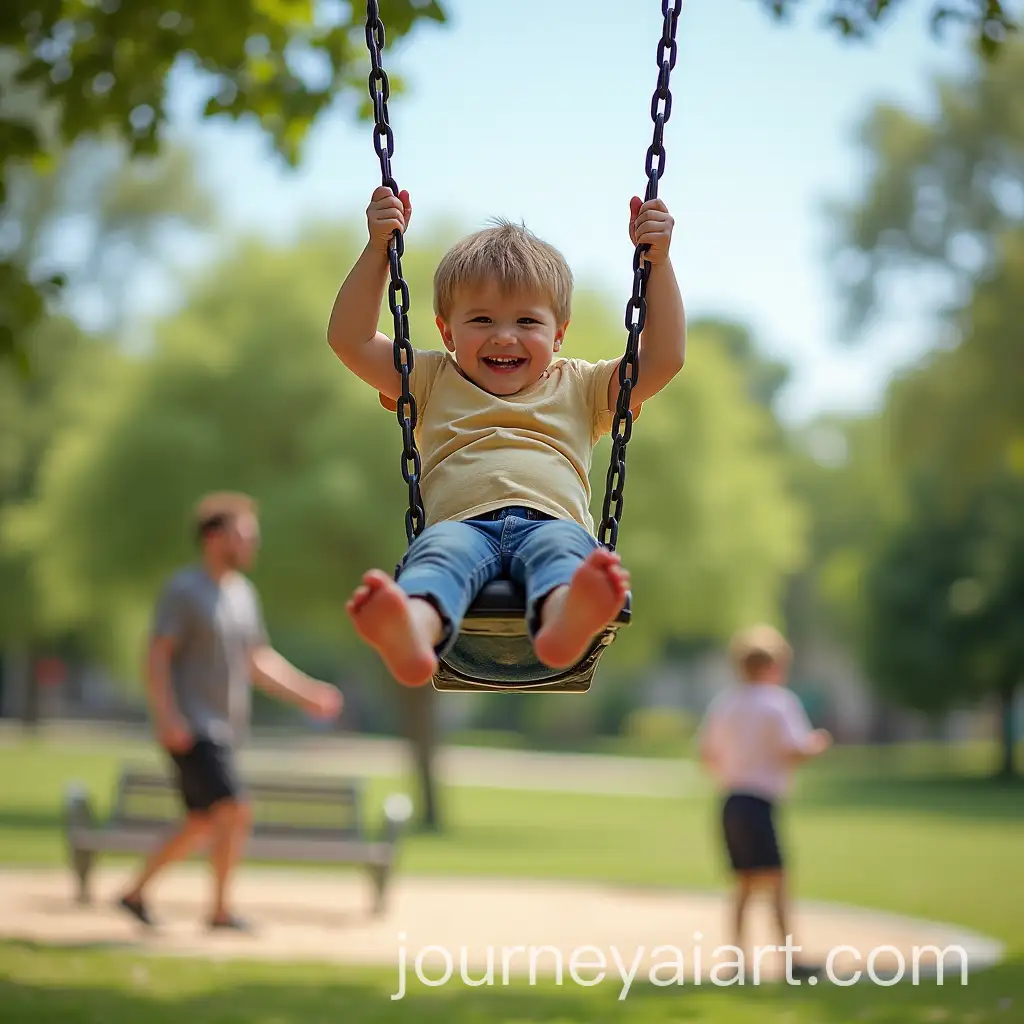 Joyful-Child-Swinging-in-the-Park-withAI-Image-Prompt-Expansion-Proud-Parent-Watching