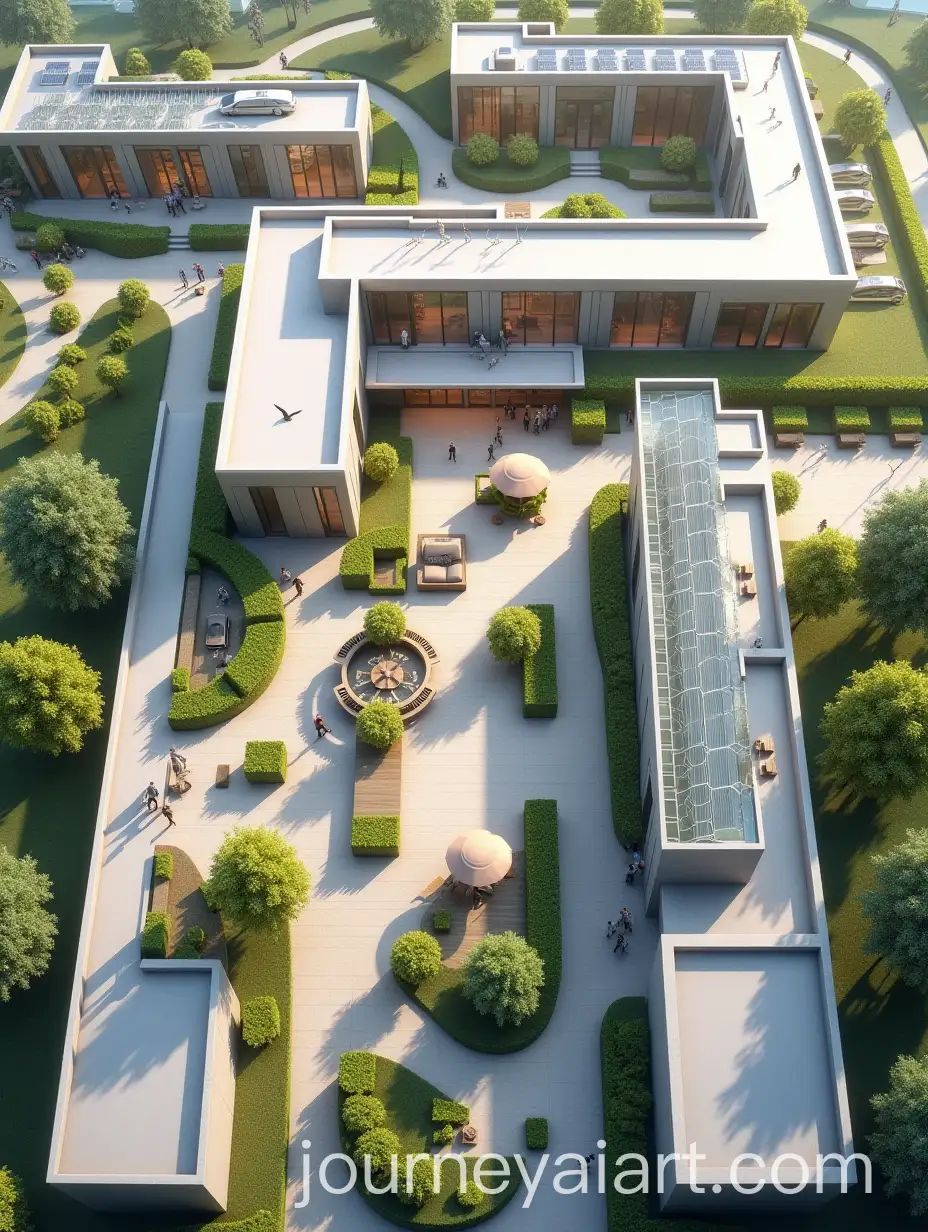 UltraRealistic-BirdsEye-View-of-a-Modern-Senior-Living-Complex-with-Courtyards-and-Green-Spaces