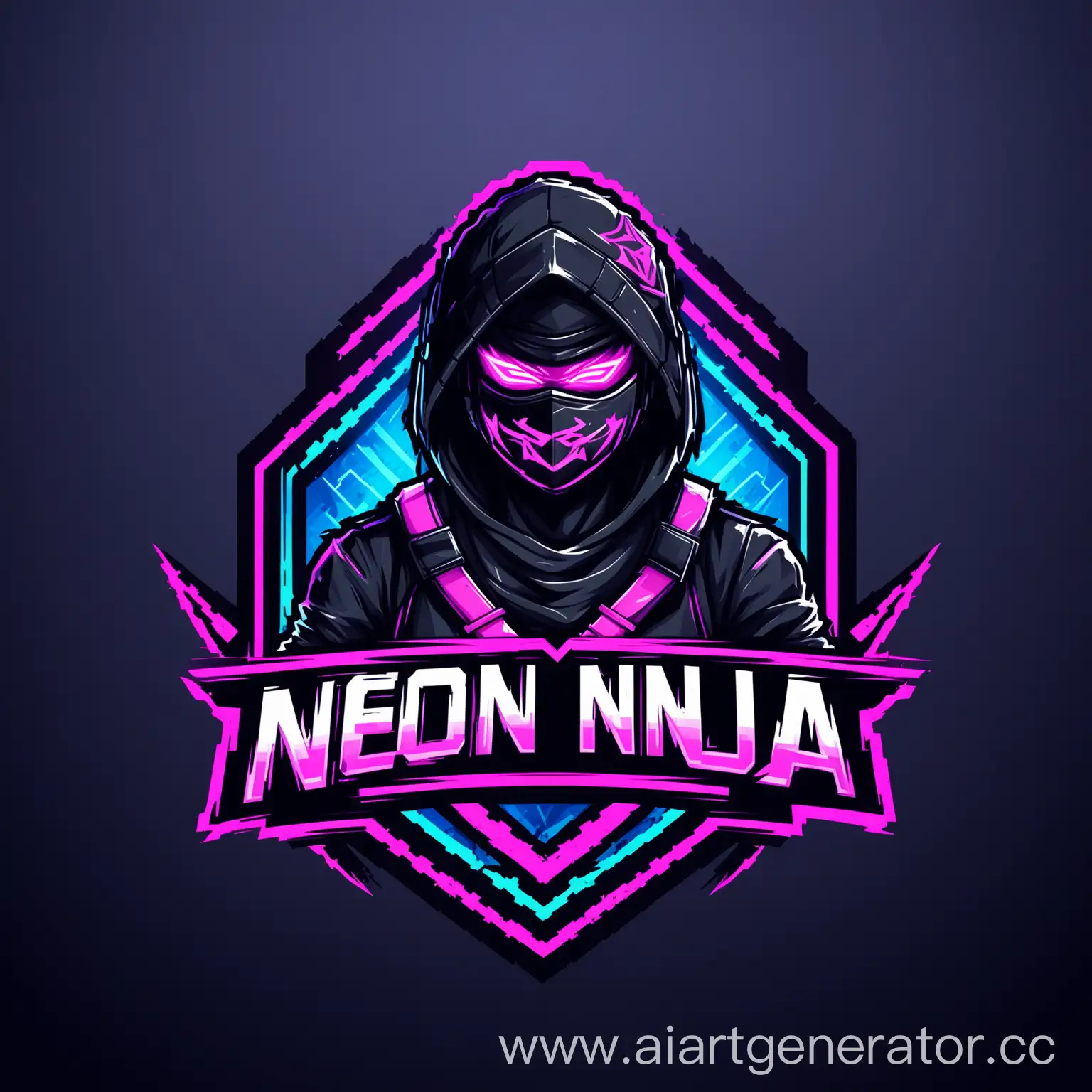 Логотип для киберспортинвной команды под названием "Neon-Ninja"