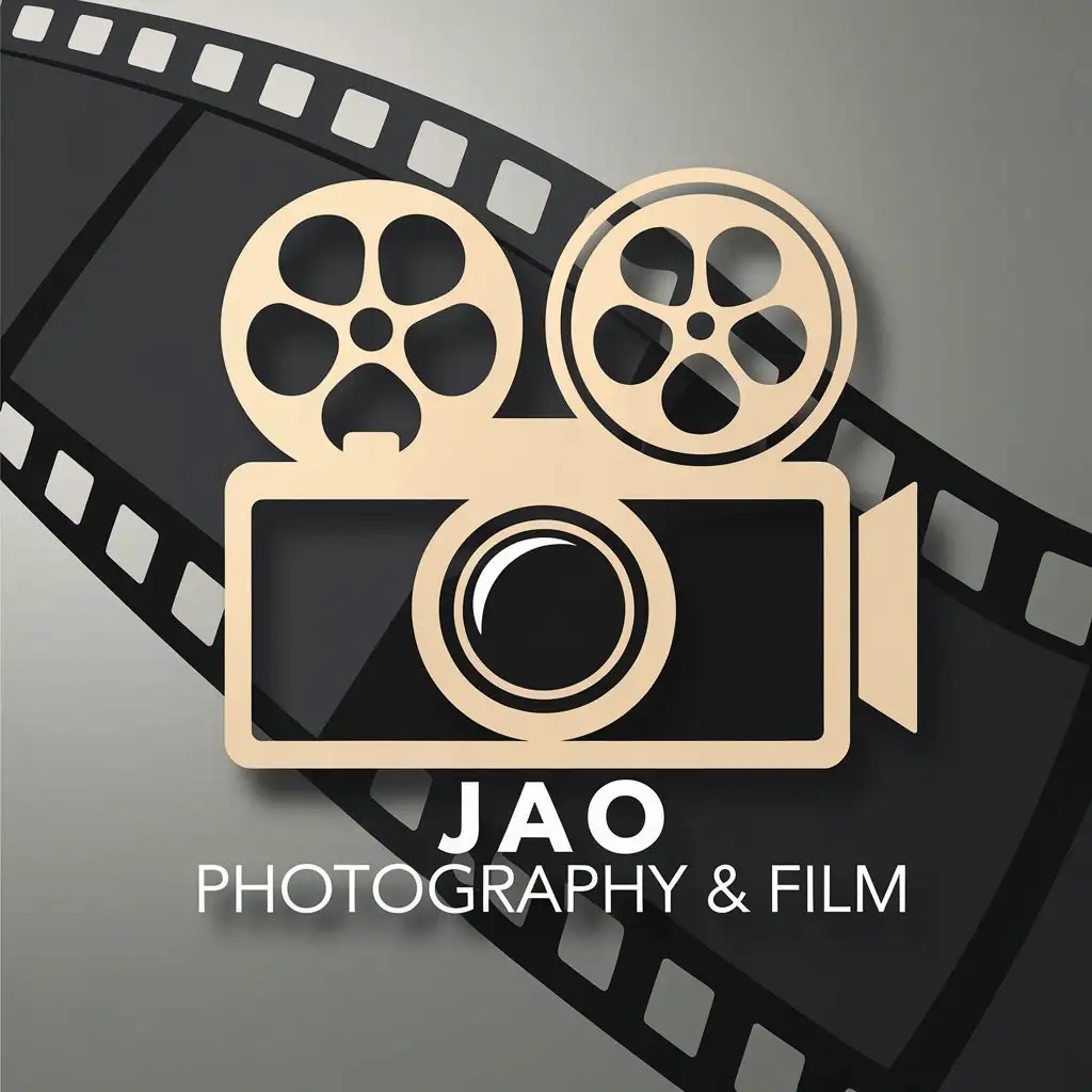 LOGO Design for JAO Photography Film Realistic Camera Film Symbol with Clear Background