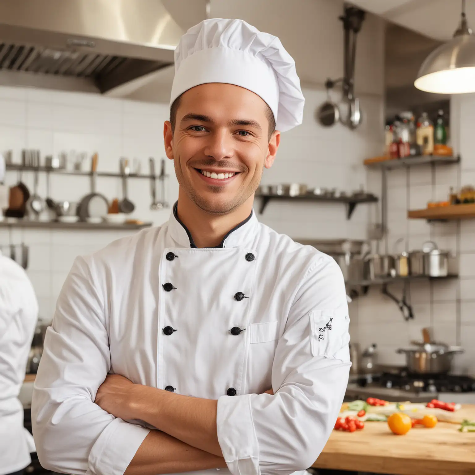 Smiling-Chef-in-Modern-Kitchen-with-Culinary-Tools