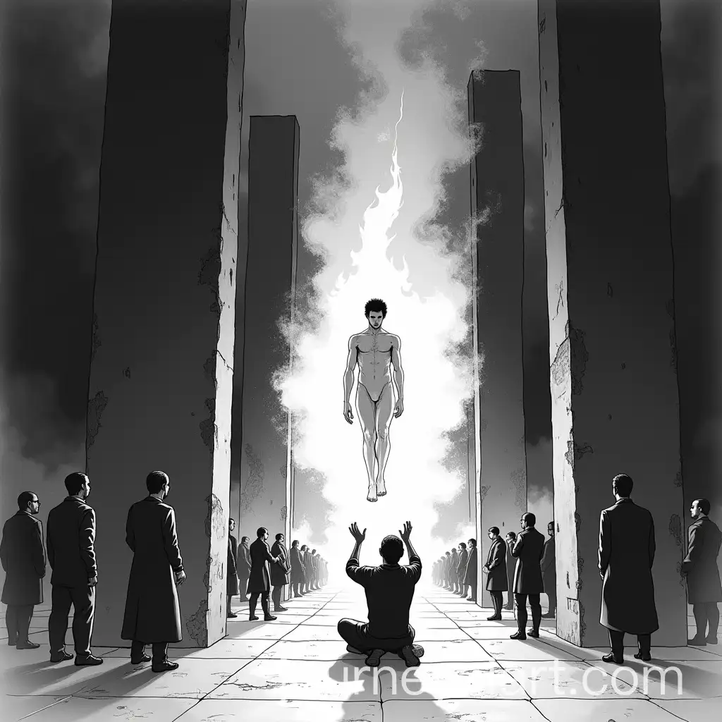 Ethereal-Figure-Held-by-Dreamer-Amidst-Futuristic-Brutalist-Architecture