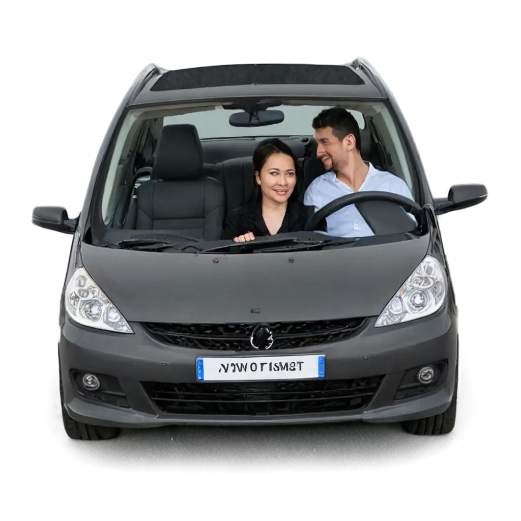 Two-People-Sitting-in-a-Car-Front-View-PNG-Image