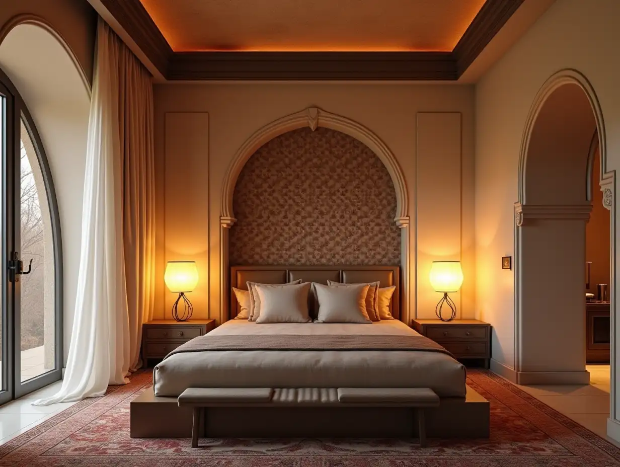 Modern-Arabic-Style-Room-with-Lamps-and-Cushions