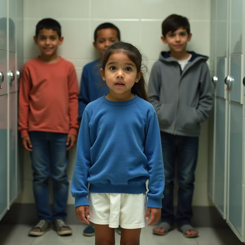 Young-Uruguayan-Girl-in-Changing-Room-with-Older-Boys-Smiling