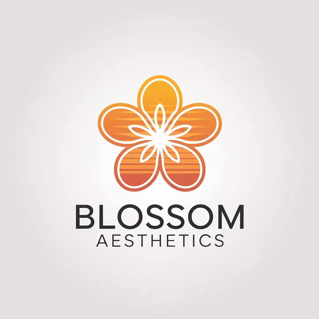 LOGO Design for Blossom Aesthetics Minimalistic Orange Blossom Sunset Theme for Beauty Spa