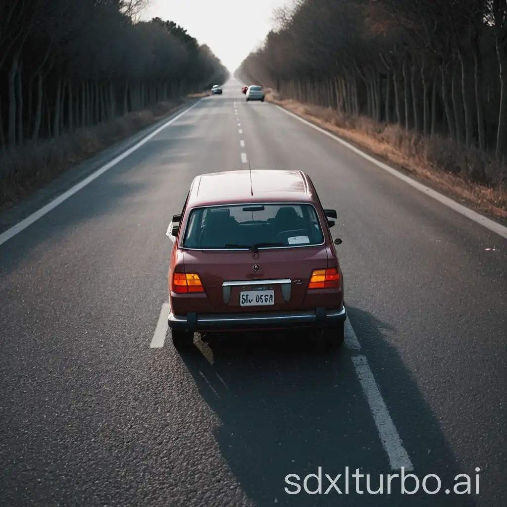 car in road