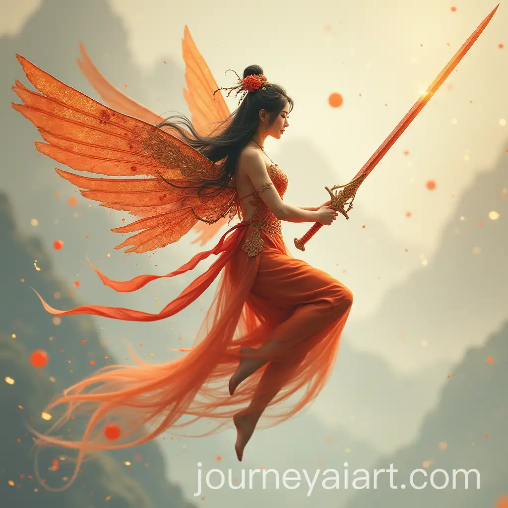 Chinese-Fairy-Riding-a-Flying-Sword-with-Mystical-Elements