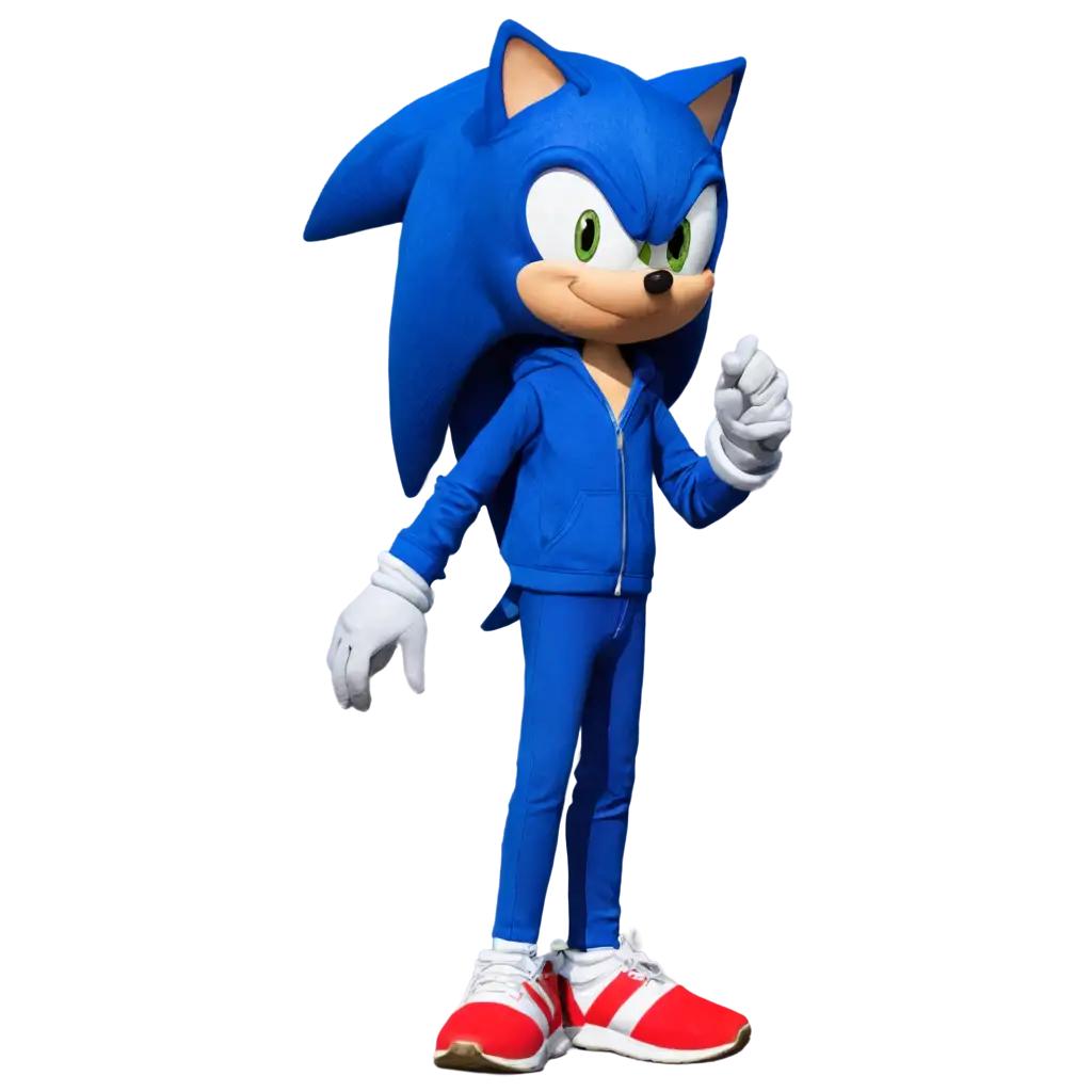 Sonic-in-Blue-Hoodie-and-Pants-PNG-Image-Vibrant-Character-Illustration