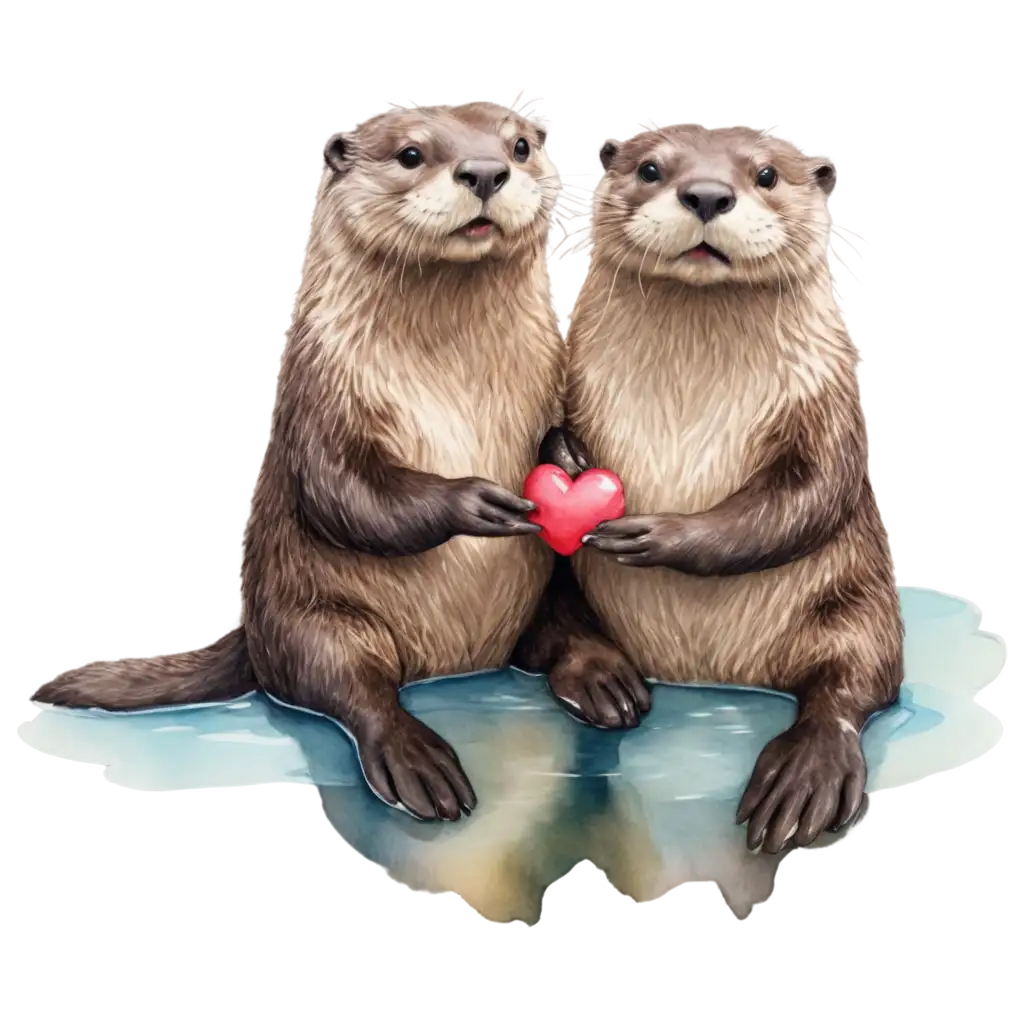 Charming-Otters-Holding-Hands-Valentines-PNG-Illustration-Perfect-for-Stickers-Cards