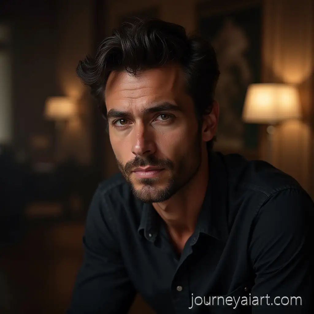 Man-with-Strong-Features-in-Cinematic-Lighting-and-SettingAI-Image-Prompt-Expansion