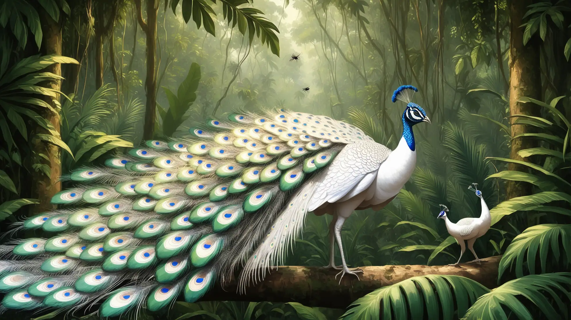 White-Peacock-Flying-in-the-Jungle-of-India