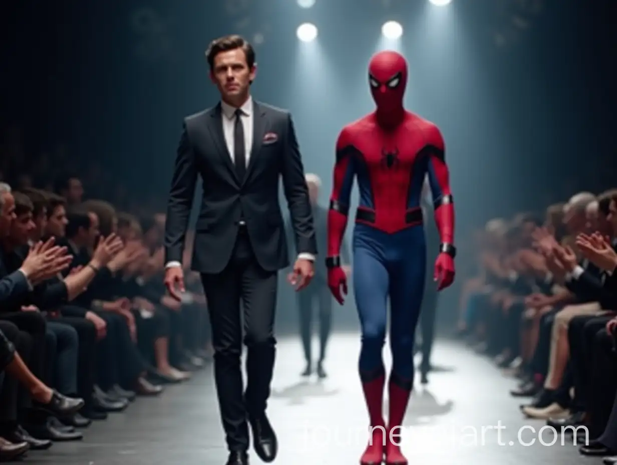 Tom-Holland-and-SpiderManAI-Image-Prompt-Expansion-Strut-the-Runway-at-Fashion-Show