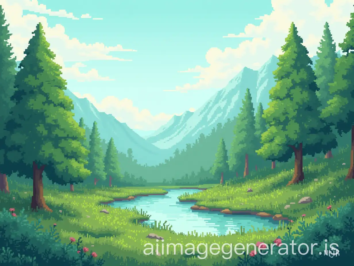 Green-Lifestyle-in-a-Beautiful-Pixel-Art-Environment