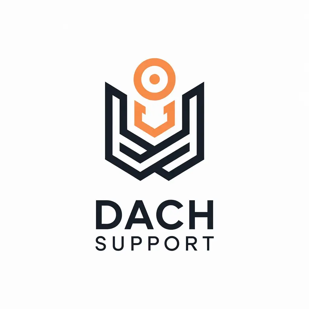 LOGO Design for DACH SUPPORT Minimalistic Symbol Representing Support Marketing and Sales