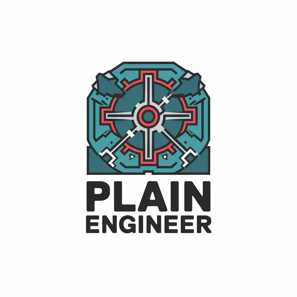 LOGO Design for Plain Engineer Modern Engineering Symbol in Red Black and Grey for Education Industry