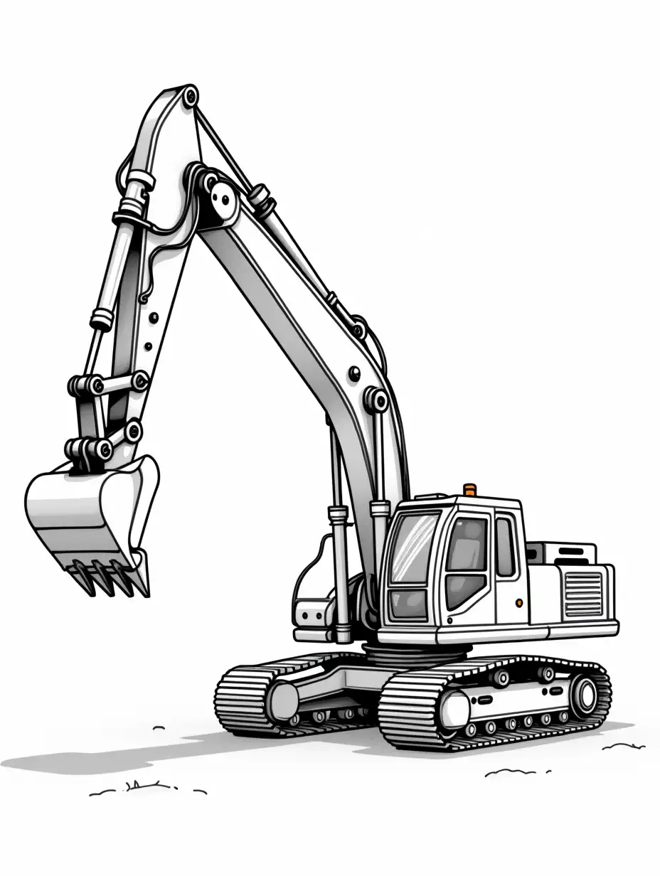 Big Modern Technological Excavator Coloring Page