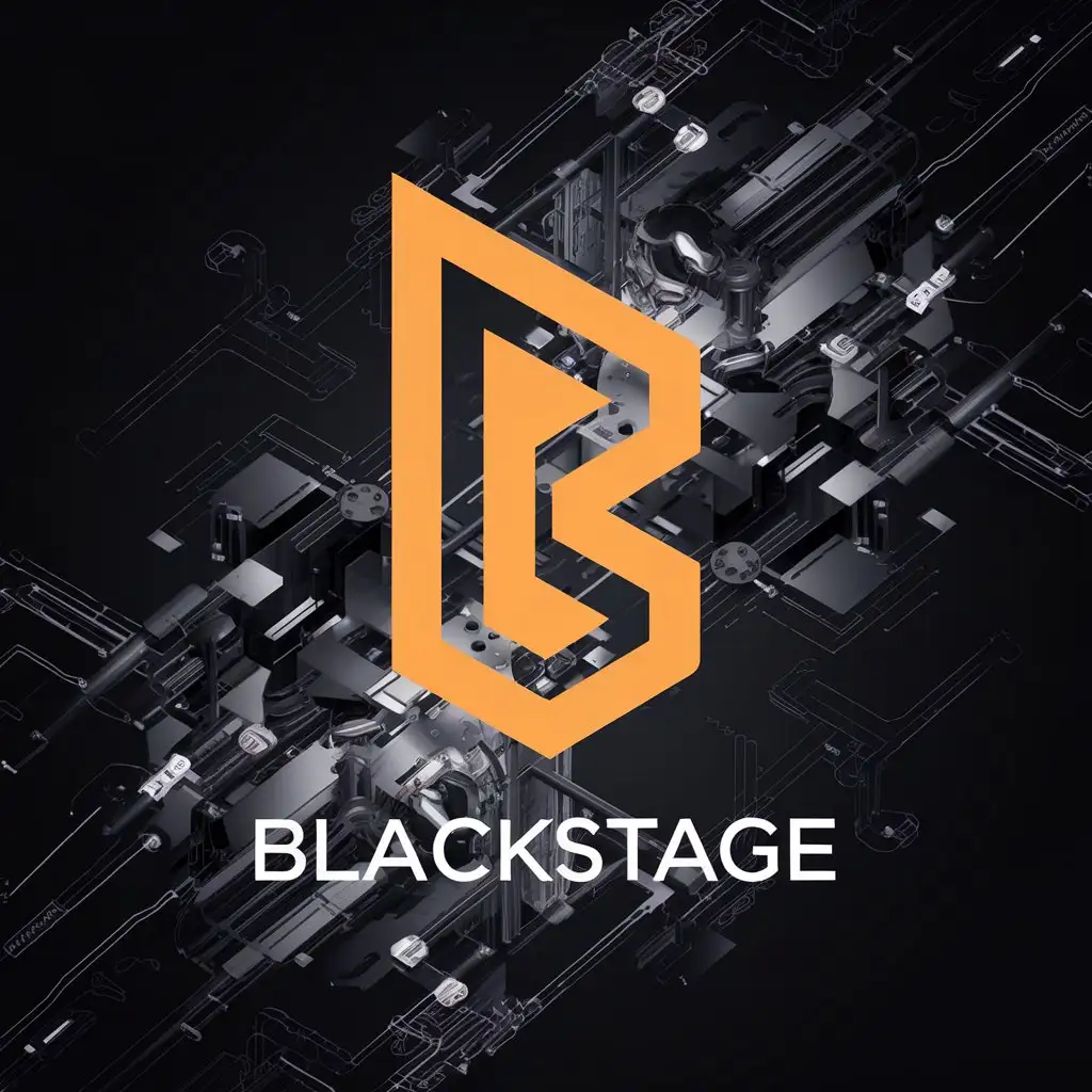 LOGO Design for BlackStage Vector Logo with Mobile App Symbol and Clear Background