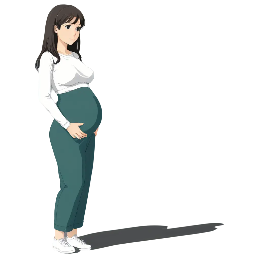 PregnantPNG-Image-Usage-Scenarios-Woman-in-Vector-Anime-Style-PNG-Image-with-Dummy-in-Clothes-HighQuality-Design-for-Creative-Use