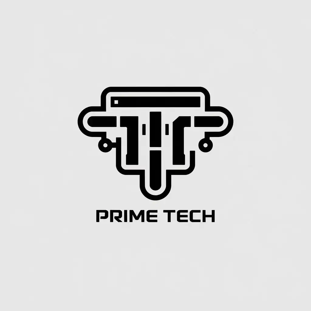 LOGO Design for Prime Tech Vector Logo with PT Symbol for Technology Industry