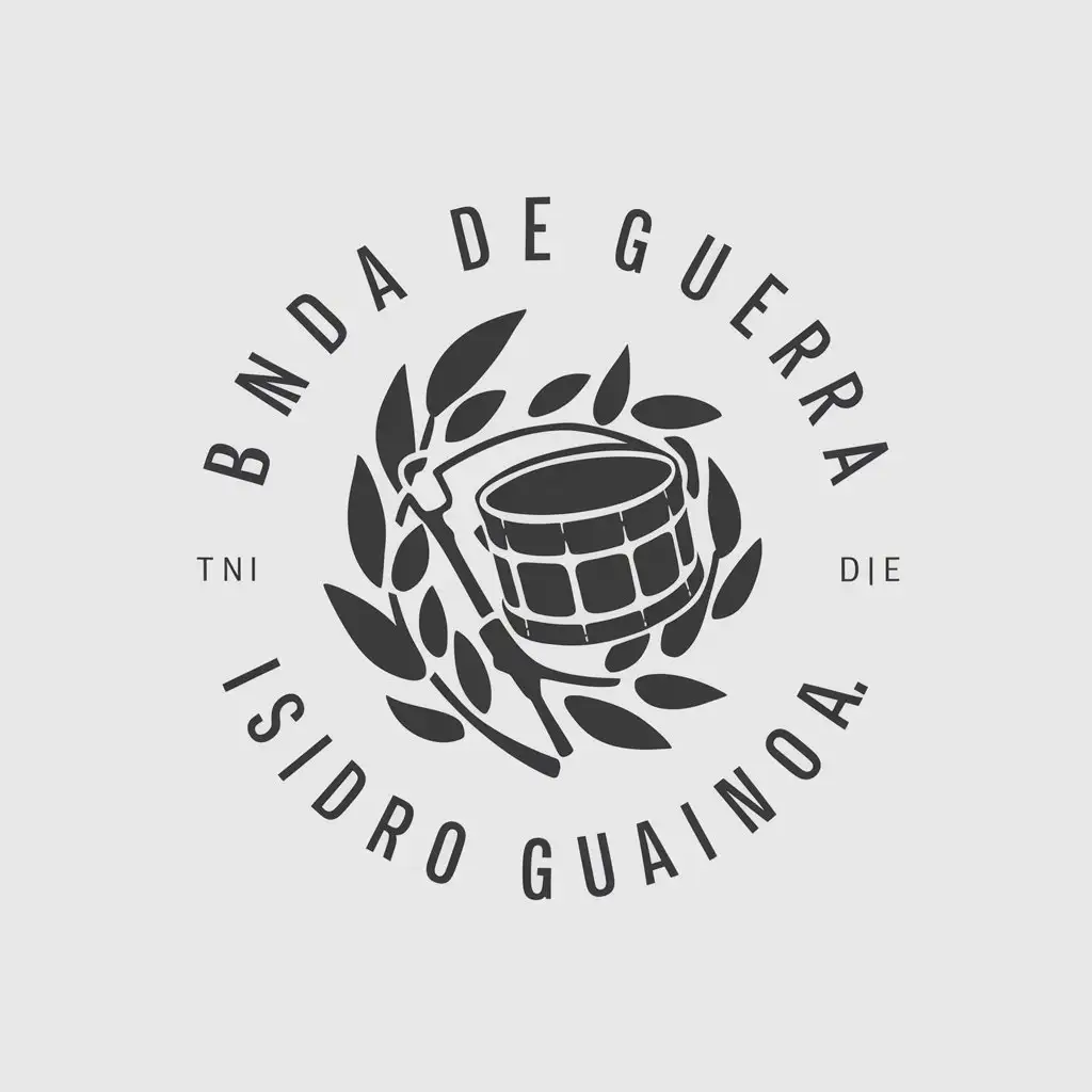 LOGO Design for Banda de Guerra Isidro Guainora Tangled Olive Branches and Drum Symbol