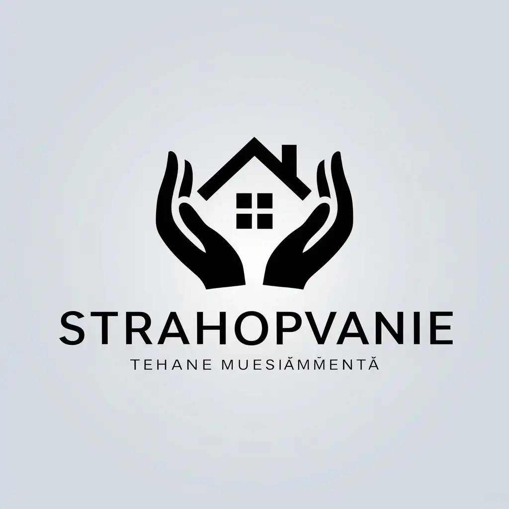 LOGO Design For Strahopvanie House Between Hands Symbol for Real Estate Industry